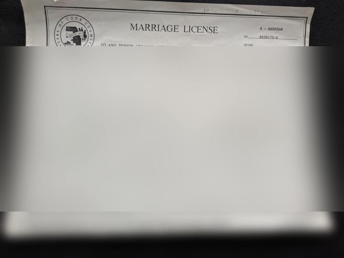 Marriage certificate - Idell Duncan & Gerald Blakemore, November 21, 1995